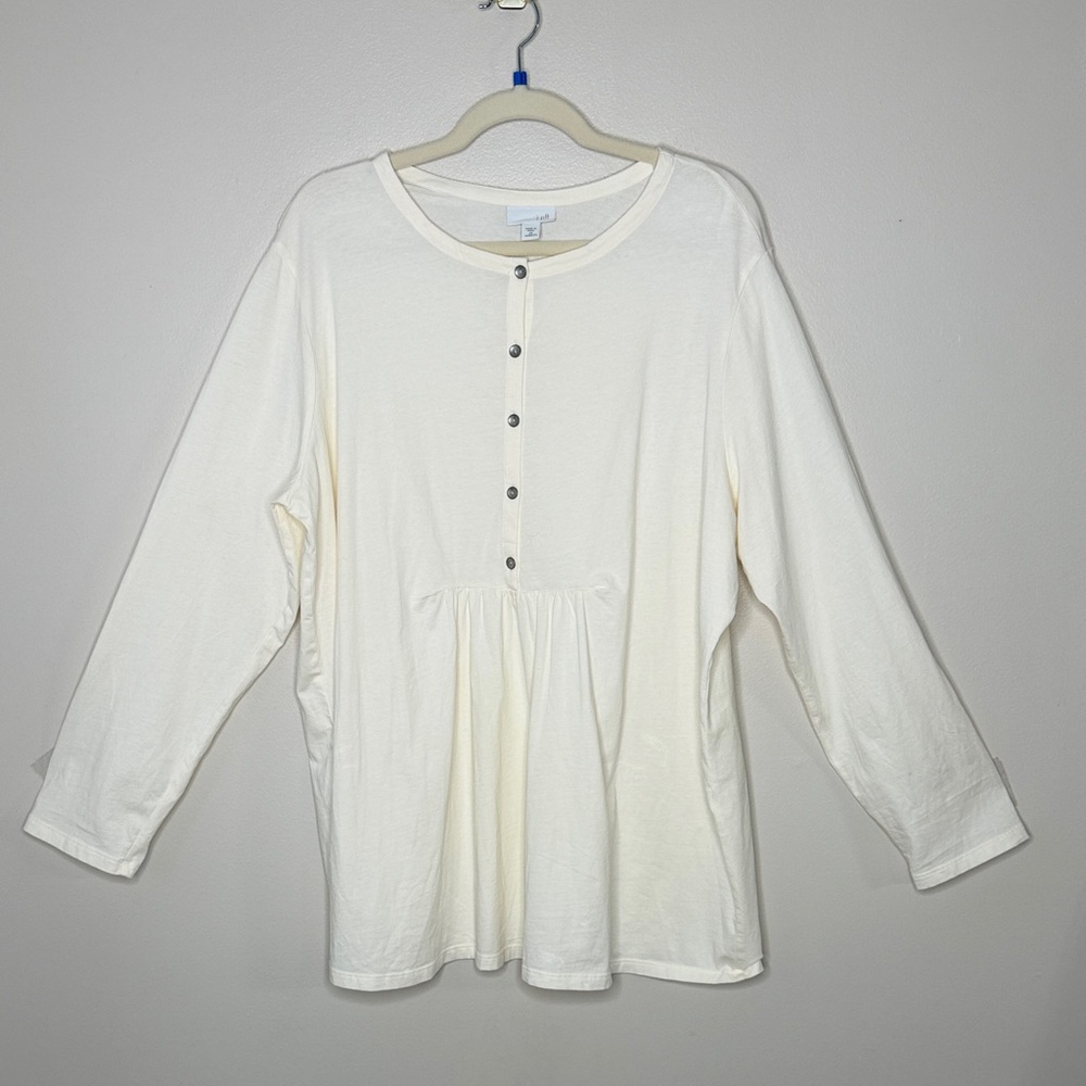 J. Jill Cream Button-Front Top